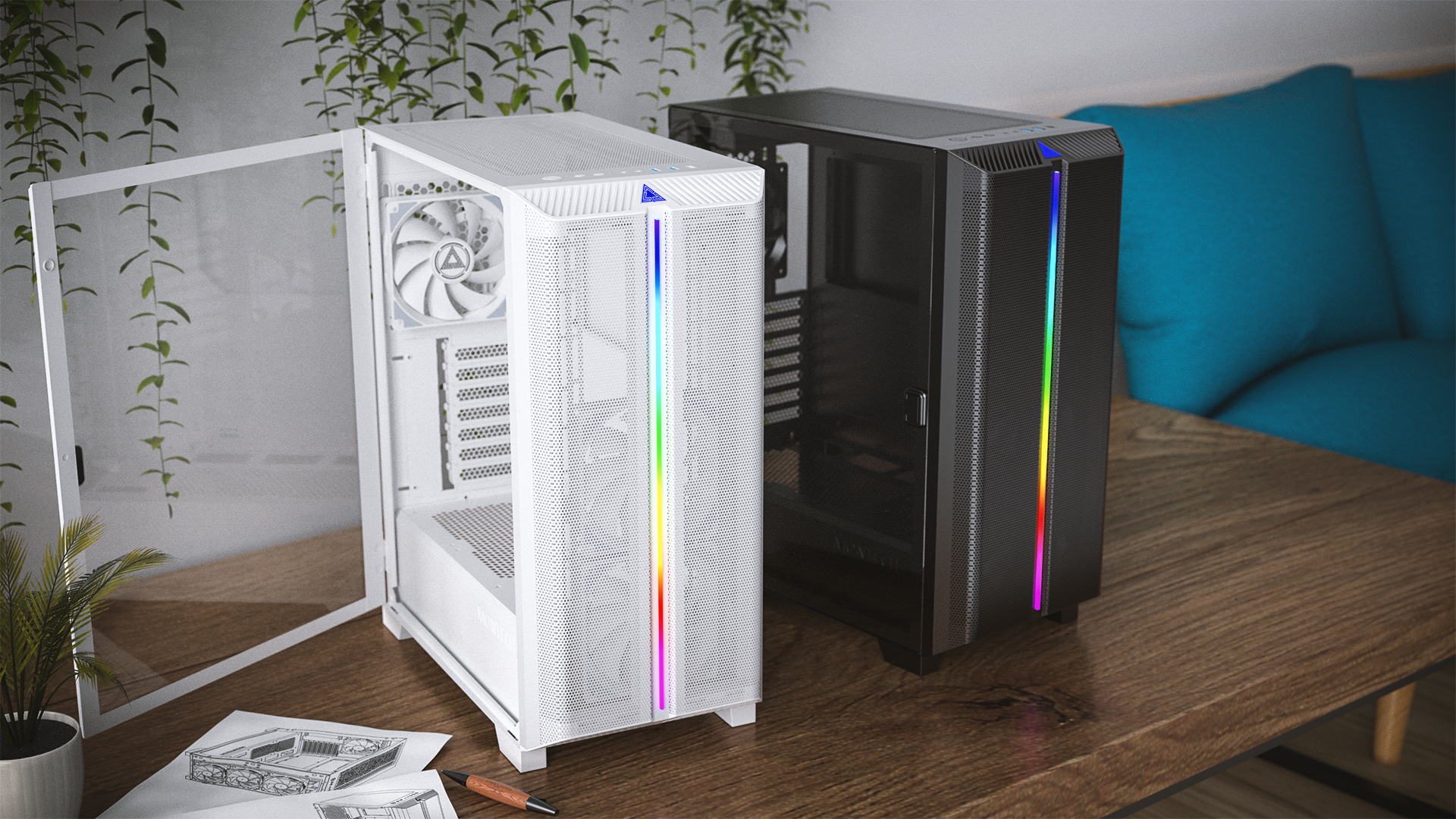 A large marketing image providing additional information about the product Montech SKY ONE Lite - Mid Tower Case (Black) - Additional alt info not provided